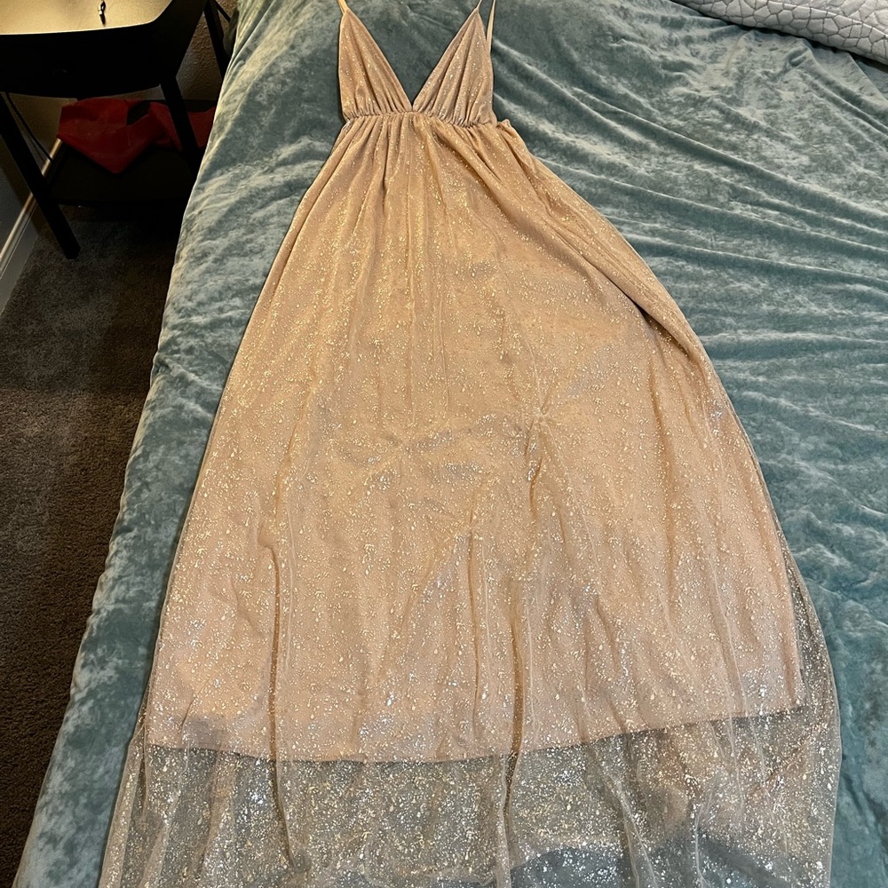 Pink glitter maxi dress